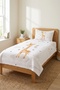 Cute Giraffe Cloudy Baby Pique Set - Fairytale Safari Nordic Ecru Mustard Quilted Bedspread - 4