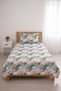 Mountain View Fairy Tale Children's Pique Set - Colorful Nordic Mint Powder Decorative Bedspread - 2