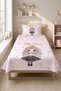 Princess Star Crowned Girl's Pique Set - Fairytale Concept Modern Powder Ecru Quilted Bedspread - 4