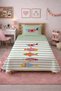 Fish Pattern Striped Mint Teen Pike Set-Colorful Sailor Scandinavian Green Decorative Bedspread - 5