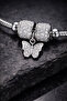 Butterfly Motion Glow Stone Butterfly Charm Detailed Steel Bracelet - 2