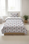 Cute Owl Forest Single Pique Set - Fairy Tale Snow Themed Powder Blue Decorative Bedspread - 5