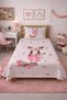 Plaid Deer Girl's Baby Pique Set - Fairy Tale Themed Nordic Powder Mink Decorative Bedspread - 6