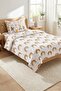 Rainbow Rabbit Patterned Baby Pique Set - Fairytale Joyful Nordic Mustard Powder Bedspread - 2