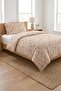 Floral Patterned Beige Children's Pique Set-Nostalgic Garden Country Lilac Mink Quilted Bedspread - 6