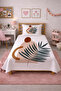 Tropical Leaf Geometric Patterned Youth Pique Set for Single Person - Bohemian Powder Anthracite Quilted Coverlet - 6