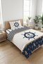 Anchor Rudder Sailor Marine Teenager Pike Team-Adventure Coast Modern Navy Blue Beige Decorative Bedspread - 7