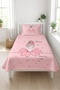 Ballerina Heart Patterned Pink Children's Pique Set-Princess Themed Nordic Powder Quilted Bedspread - 6