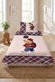 Children's Pique Set with Plaid Teddy Bear Figure - Urban Adventure Modern Burgundy Navy Blue Decorative Bedspread - 3