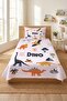 Dinosaur Themed Fun Teen Pique Set-Jurassic Adventure Modern White Mustard Decorative Bedspread