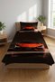 Sports Car Racing Themed Teen Pike Team-Futuristic Automobile Modern Orange Quilted Bedspread - 2