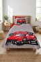 Racing Car Speed Themed Single Duvet Set-Automobile Concept Modern Gray Red Bedspread - 6