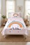 Rainbow Princess Polka Dot Single Pique Set - Fairytale Bohemian Mint Mustard Quilted Bedspread - 7