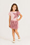 Girl's 3D Rose Patterned Shorts and Skirt Set |   Stylish Special Day Combination with Star Detail - 4