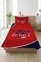 Football-Themed Dynamic Youthful Pike Team-Sportsy Modern Red Navy Blue Decorative Bedspread - 2