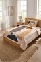 Geometric Abstract Pattern Children's Pique Set-Minimal Artistic Nordic Beige Mustard Quilted Bedspread - 6