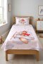 Cloudy Single Pique Set with Airplane and Teddy Bear - Fairytale Nordic Gray Red Quilted Bedspread