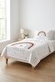 Rainbow Heart Pattern Children's Pique Set - Cheerful Pastel Nordic Powder White Decorative Bedspread - 5
