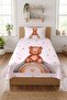 Cute Teddy Bear Rainbow Star Single Pique Set - Fairy Tale Themed Nordic Gray Bedspread - 3