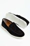 Genuine Leather Men's Casual Shoes Black Suede Flat Sole Metal - 3