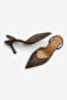 Women's Stiletto Pointed Toe Hand Knitted Classic Heeled Shoes with Elastic Back Arfes Brown - 8
