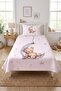 Teddy Bear Star Sleep Theme Single Pique Set - Fairytale Nordic Gray Powder Decorative Bedspread - 5