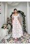 Floral Patterned Maxi Dress with Corset Detail - 6