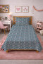 Floral Small Motif Youthful Pique Set - Elegant Botanical Modern Anthracite Blue Quilted Bedspread
