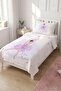Ballerina Star Pastel Children's Single Pique Set-Princess Modern Pink Lilac Decorative Bedspread - 2