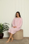 Women's Long Sleeve Lace Detailed Relaxed Fit 100% Cotton Nightgown - 3