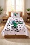 Space Dinosaur Galaxy Starry Teen Pique Set-Astro Adventure Modern Green Gray Quilted Bedspread - 3