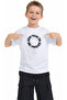 Boy's Stay True T-Shirt with Text on the Front and Back, White Color, Two-Piece Set with Parachute Shorts - 3