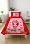 Strawberry Polka Dot Plaid Baby Pique Set - Fairytale Fruit Themed Red Pink Decorative Bedspread - 6