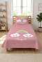Rainbow Cloud Pink Teenage Pique Set-Romantic Fairytale Modern Powder Ecru Quilted Bedspread - 2
