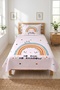 Rainbow Princess Polka Dot Single Pique Set - Fairytale Bohemian Mint Mustard Quilted Bedspread - 6
