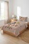 Forest Animals Patterned Baby Pique Set - Fairytale Safari Nordic Orange Decorative Bedspread