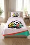 Football Bulk Graffiti Themed Baby Pique Set - Street Energy Turquoise White Quilted Bedspread - 6