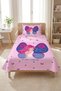 Butterfly Fairy Floral Pink Baby Pique Set - Fairy Tale Themed Modern Lilac Fuchsia Quilted Bedspread - 5