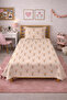 Rabbit Patterned Cute Children's Pique Set - Fairy Tale Themed Nordic Powder Ecru Quilted Bedspread