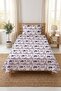 Cute Elephant Patterned Gray Baby Pique Set-Safari Nordic White Anthracite Quilted Bedspread - 7