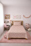 Duck Patterned Powder Baby Pique Set - Cute Farm Nordic Salmon Ecru Decorative Bedspread - 3