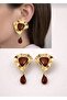 Xuping Wavy Plate Dangle Earrings - Vip Series Baroque Vintage Design with Drop Stones Non-Tarnish Earrings - 2