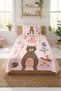 Forest Animal Cute Baby Pique Set-Fairy Tale Safari Nordic Powder Coffee Decorative Bedspread - 6