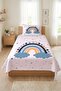 Rainbow Cloud Heart Baby Pique Set-Pastel Fairy Tale Nordic Blue Coral Decorative Bedspread - 2