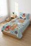 Pirate Map Island Sea Children's Pique Set - Adventure Themed Nordic Mint Brown Bedspread - 4