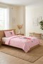 Fashionable Hearted Makeup Artist Girl's Pique Set - Cute Beauty Themed Powder Gold Quilted Bedspread - 5
