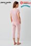 Women's Large Size Modal Cotton Comfortable Fit Striped Capri Short Sleeve Pajama Set - 4