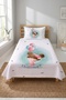 Cute Girl's Baby Pique Set with Balloons - Fairy Tale Themed Nordic Mint Pink Quilted Bedspread - 2