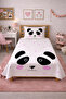 Cute Panda Heart Children's Pique Set-Cute Animal Modern White Pink Decorative Bedspread - 2
