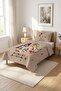 Forest Animals Patterned Baby Pique Set - Fairytale Safari Nordic Orange Decorative Bedspread - 7